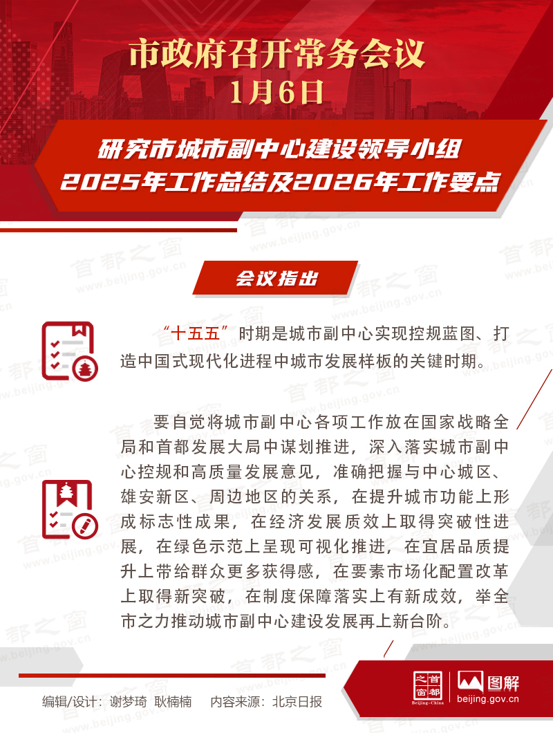 研究市城市副中心建设领导小组2025年工作总结及2026年工作要点