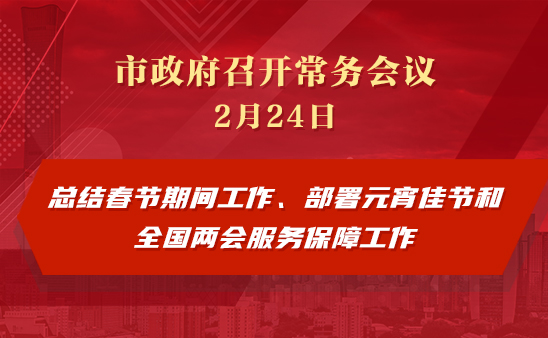市政府常务会议图解：总结春节期间工作、部署元宵佳节和全国两会服务保障工作