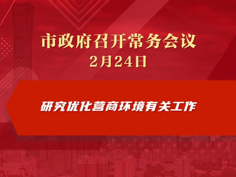 市政府常务会议图解：研究优化营商环境有关工作