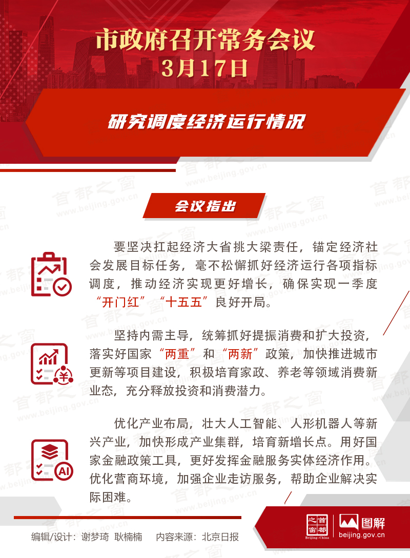 市政府常务会议图解：研究调度经济运行情况