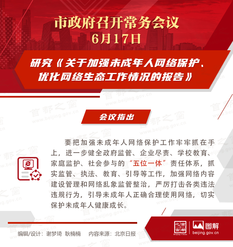 市政府常务会议图解:研究《关于加强未成年人网络保护、优化网络生态工作情况的报告》 市政府常务会议图解:研究《关于加强未成年人网络保护、优化网络生态工作情况的报告》