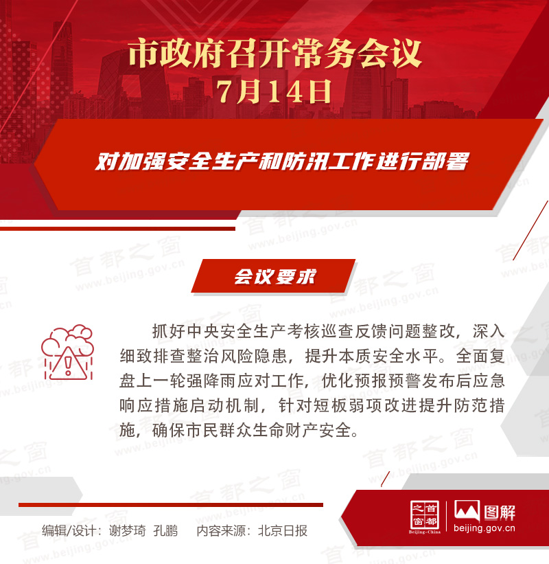 市政府常务会议图解：对加强安全生产和防汛工作进行部署