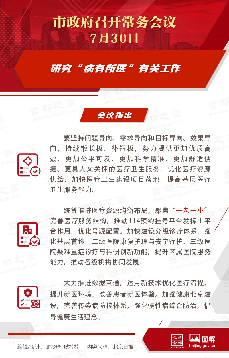 市政府常务会议图解：研究“病有所医”有关工作
