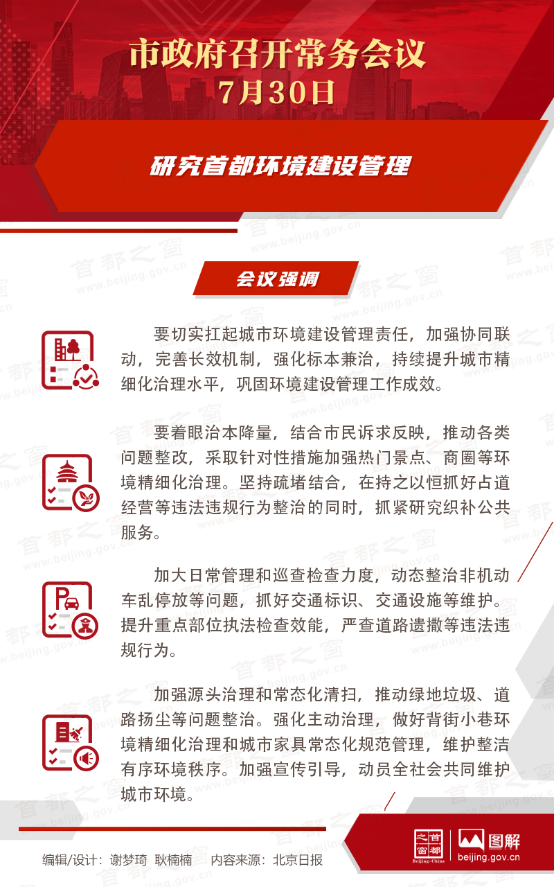 市政府常务会议图解：研究首都环境建设管理