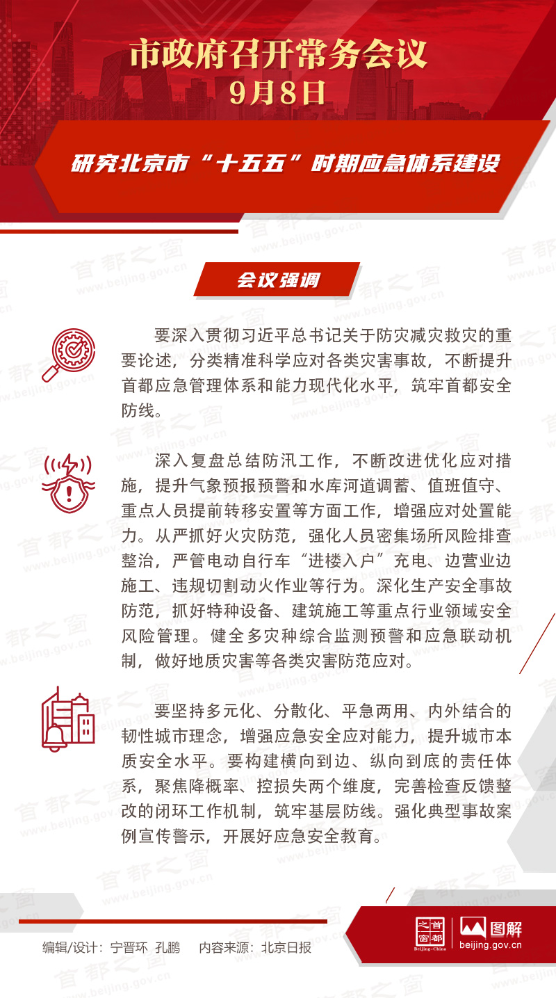 市政府常务会议图解：研究“十五五”时期应急体系建设