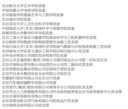 北京市优秀共产党员、优秀党务工作者、优秀基层党组织书记和先进基层党组织名单