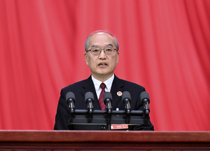 3月7日，十四届全国人大一次会议在北京人民大会堂举行第二次全体会议。最高人民检察院检察长张军作最高人民检察院工作报告。