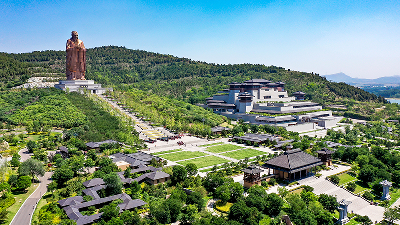 这是2023年6月8日拍摄的山东省曲阜市尼山圣境（无人机照片）。