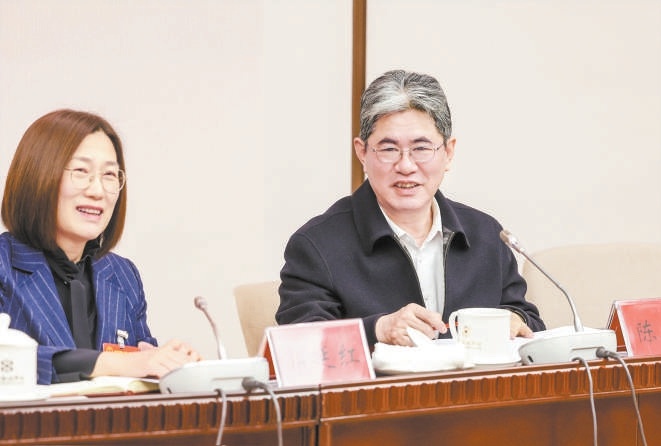 陈健同志参加怀柔团分组审议。