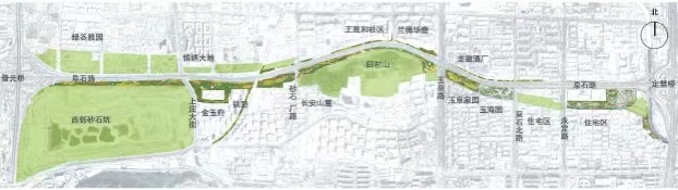 阜石路景观廊道绿化工程海淀段效果图