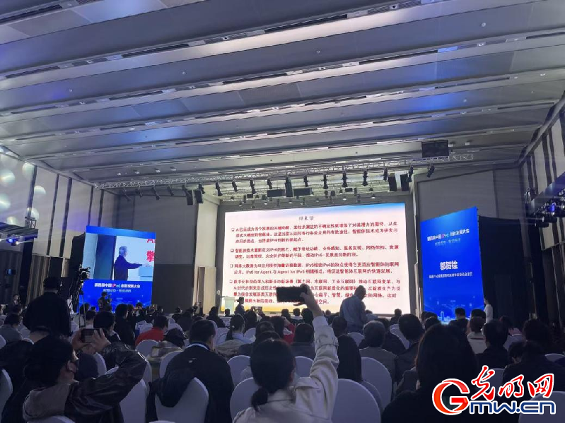 图为推进IPv6规模部署和应用专家委员会主任邬贺铨以《智能体驱动IPv6创新》为主题主旨演讲并分享 图为推进IPv6规模部署和应用专家委员会主任邬贺铨以《智能体驱动IPv6创新》为主题主旨演讲并分享