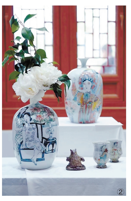 图②：《运河之花》陶艺绘画系列作品。