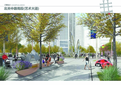 北关中路南段(艺术大道)设计效果图