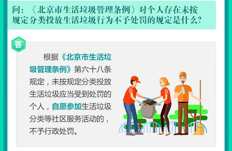 《北京市生活垃圾管理条例》对个人存在未按规定分类投放生活垃圾行为不予处罚的规定是什么？