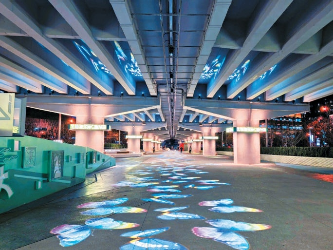 改造提升后的燕莎桥桥下空间。