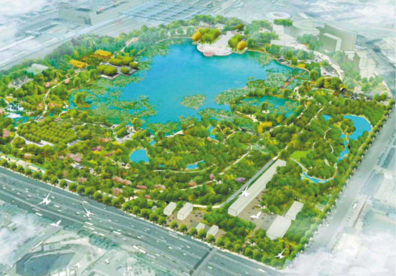 莲花池公园扩容效果图。