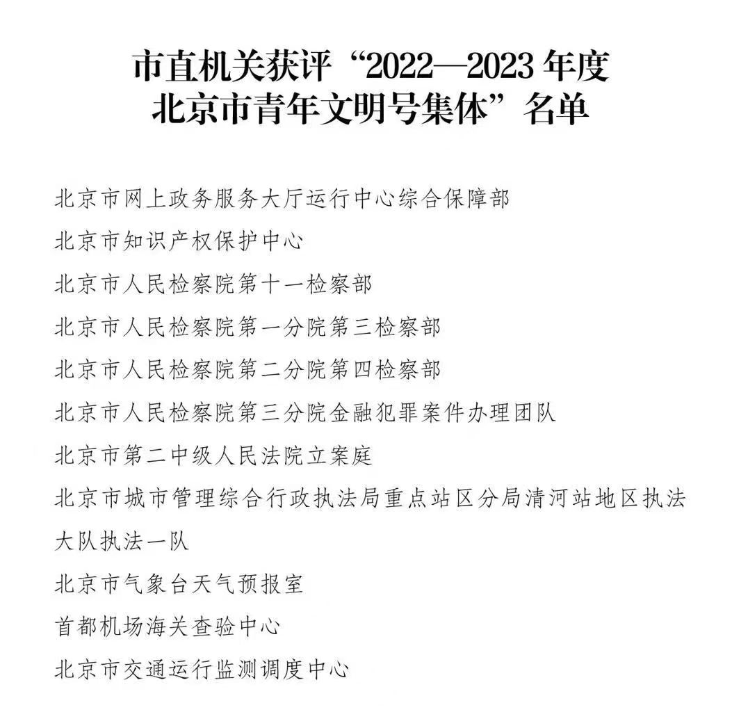 恭喜！北京市直机关11个集体获评“2022—2023年度北京市青年文明号集体”