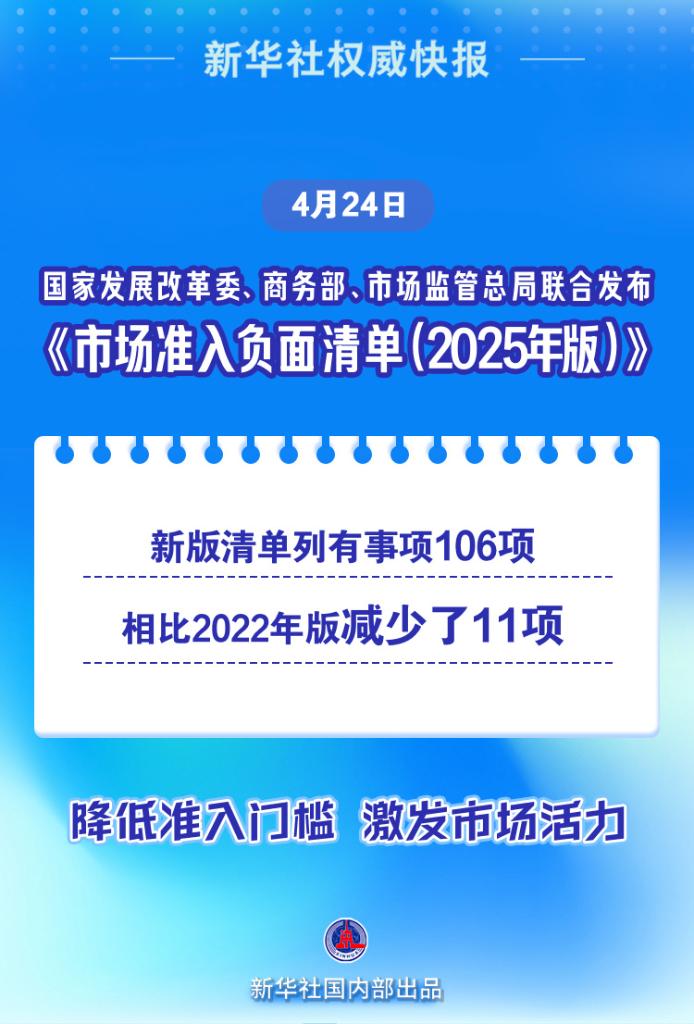 减少11项！《市场准入负面清单（2025年版）》发布