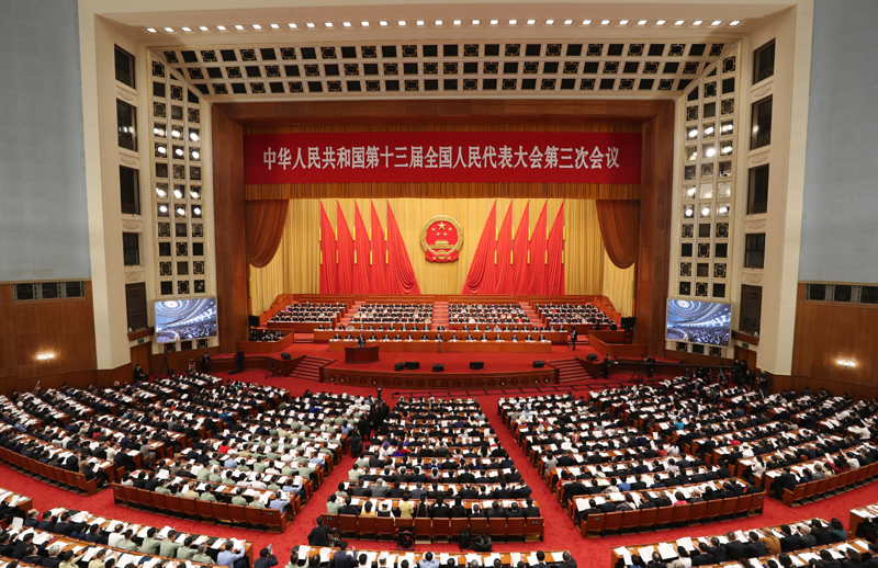 5月22日，第十三届全国人民代表大会第三次会议在北京人民大会堂开幕。