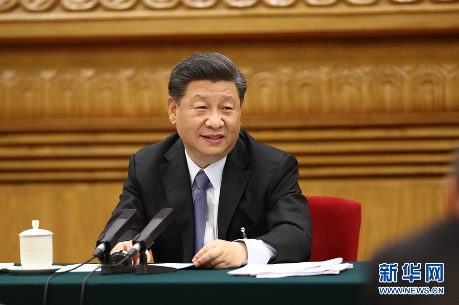5月22日，中共中央总书记、国家主席、中央军委主席习近平参加十三届全国人大三次会议内蒙古代表团的审议。