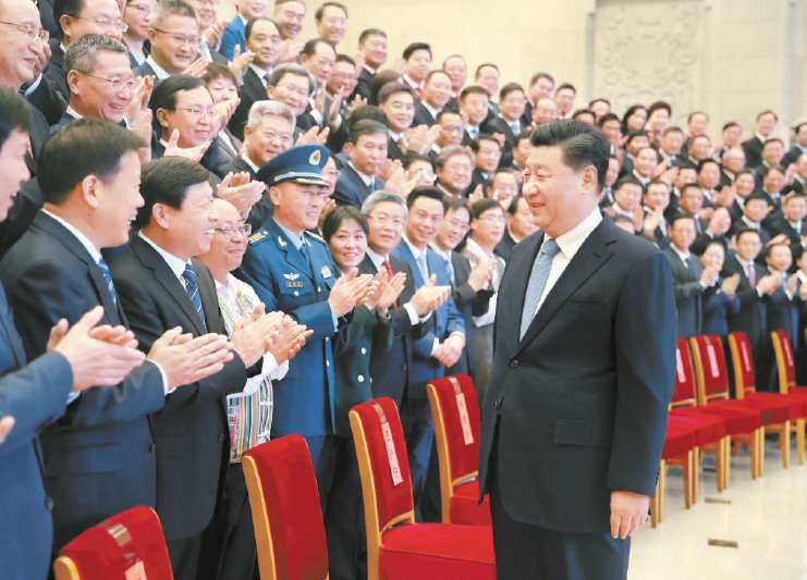11月20日，党和国家领导人习近平、王沪宁等在北京会见全国精神文明建设表彰大会代表。