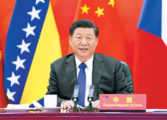 2月9日，国家主席习近平在北京以视频方式主持中国-中东欧国家领导人峰会，并发表题为《凝心聚力，继往开来 携手共谱合作新篇章》的主旨讲话。