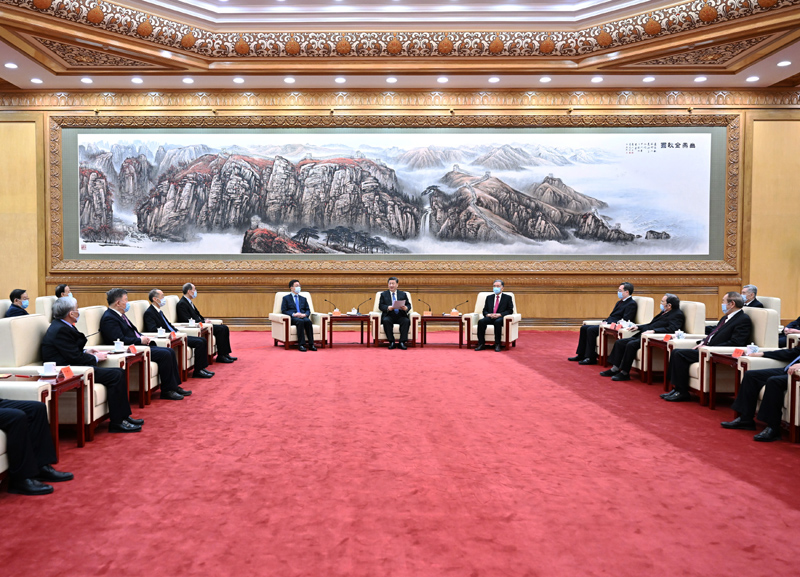 1月29日，习近平、汪洋、韩正等在北京人民大会堂同党外人士欢聚一堂，共迎佳节。