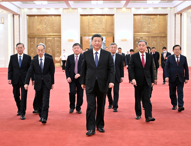 1月29日，习近平、汪洋、韩正等在北京人民大会堂同党外人士欢聚一堂，共迎佳节。