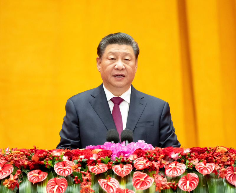 1月30日，中共中央、国务院在北京人民大会堂举行2022年春节团拜会。中共中央总书记、国家主席、中央军委主席习近平发表讲话。