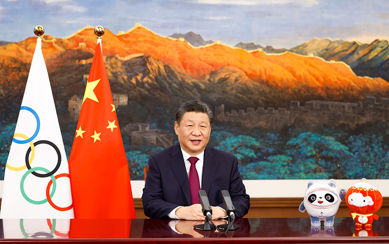 2月3日，国家主席习近平向国际奥委会第139次全会开幕式发表视频致辞。