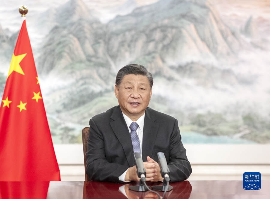 11月4日晚，国家主席习近平以视频方式出席在上海举行的第五届中国国际进口博览会开幕式并发表题为《共创开放繁荣的美好未来》的致辞。