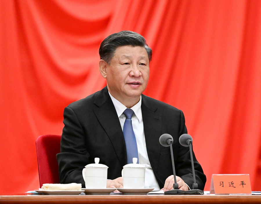 1月9日，中共中央总书记、国家主席、中央军委主席习近平在中国共产党第二十届中央纪律检查委员会第二次全体会议上发表重要讲话。（李学仁 摄）
