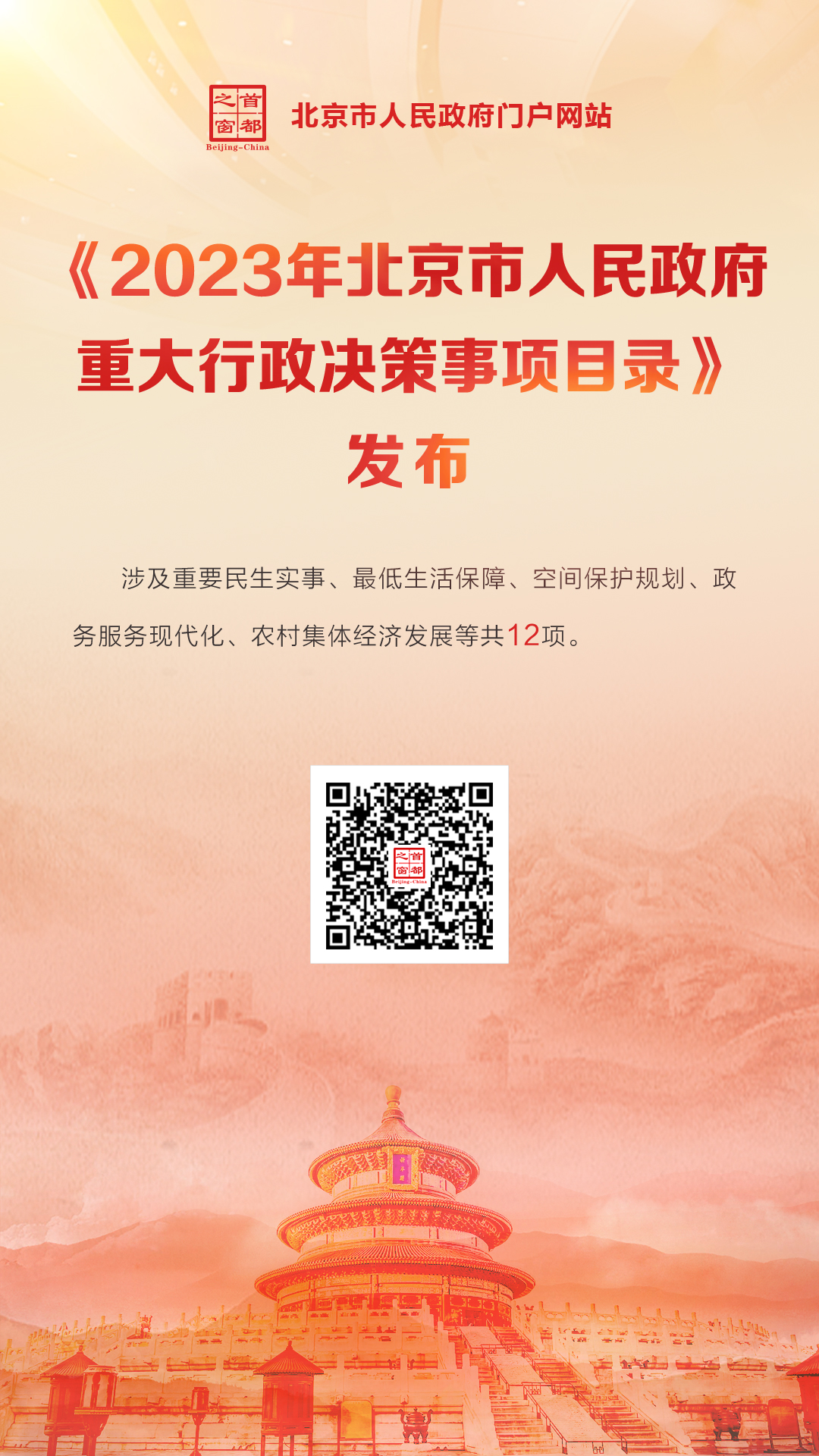 海报：2023年北京市人民政府重大行政决策事项目录发布