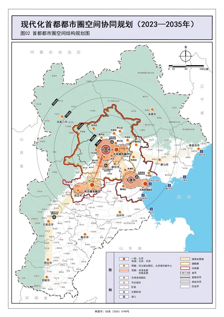 首都都市圈空间结构规划图