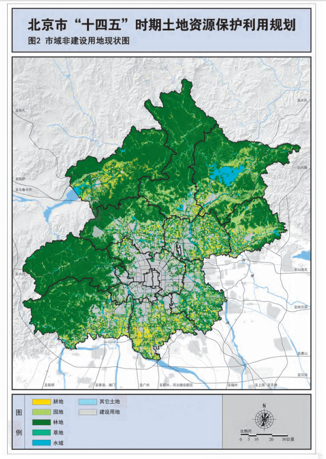 图2 市域非建设用地现状图