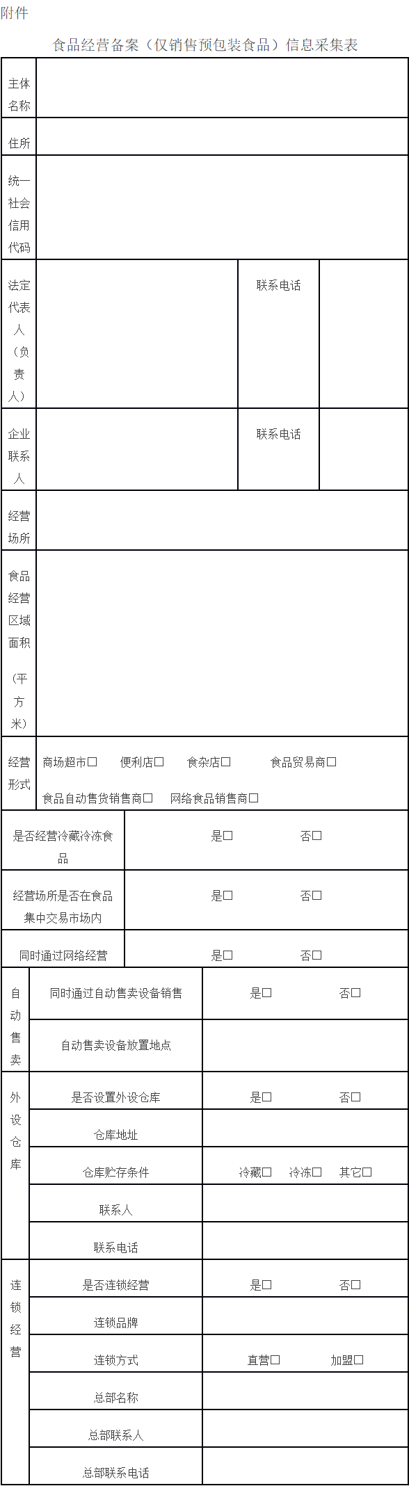 食品经营备案(仅销售预包装食品)信息采集表.png