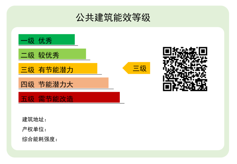 公共建筑能效等级标识模板