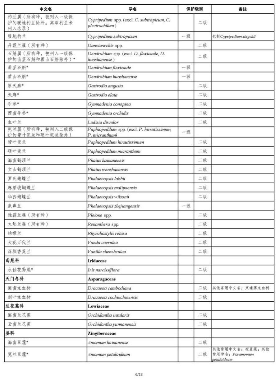 国家重点保护野生植物